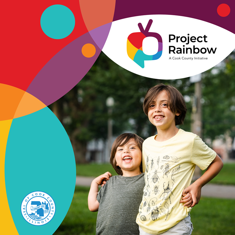 Project Rainbow social media graphic with two young brothers smiling